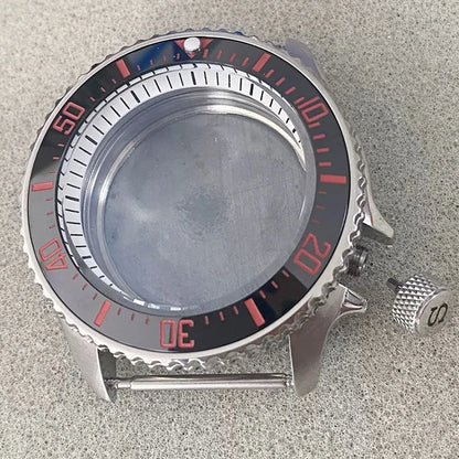 316L Steel 41.5mm 3.8 SKX007 SUB GMT 1-11 Bezel+Ring Watch Case Fit NH35/NH36