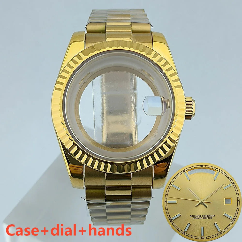 39mm Stainless Steel Watch Case Sapphire Glass suitable for Miyota 8285 Movement