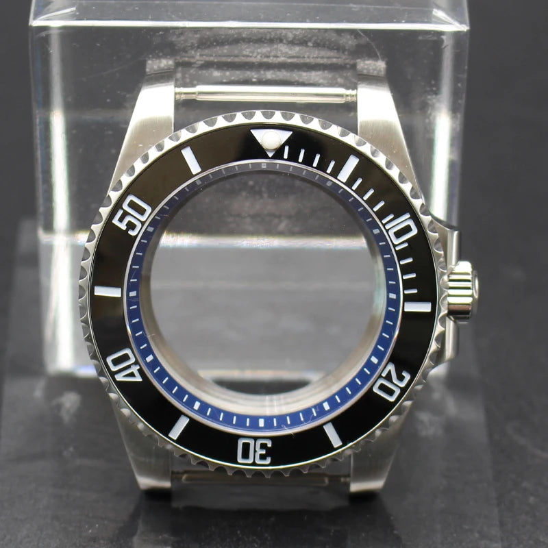 40mm Diver Watch Cases Ceramic Bezel Sapphire Glass For Sub NH35 NH36 NH34 NH38