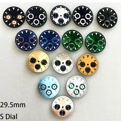 29.5mm VK63 Dial S Logo Dial Suitable For NH35/NH36 Movement Vertical Lines