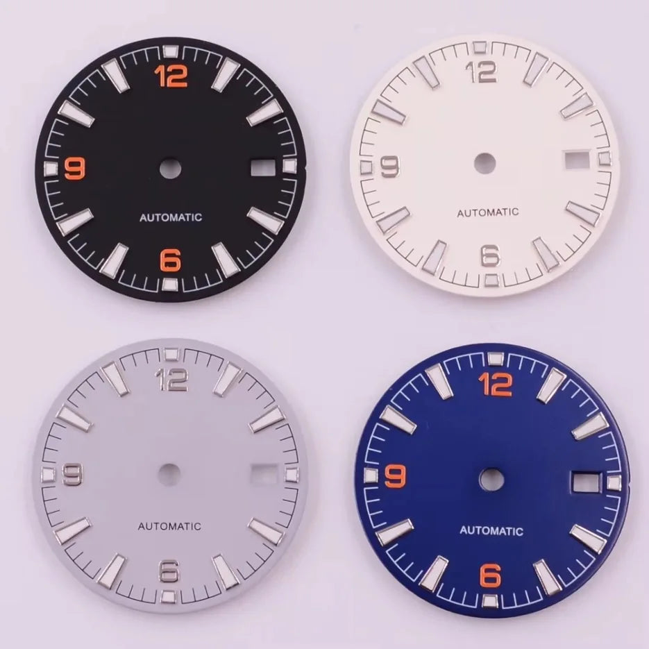 31mm 6 9 12 Digital Multicolor Watch Dial Green Luminous for NH35 Modified