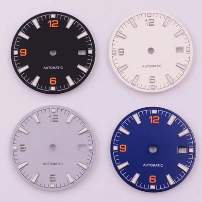 31mm 6 9 12 Digital Multicolor Watch Dial Green Luminous for NH35 Modified