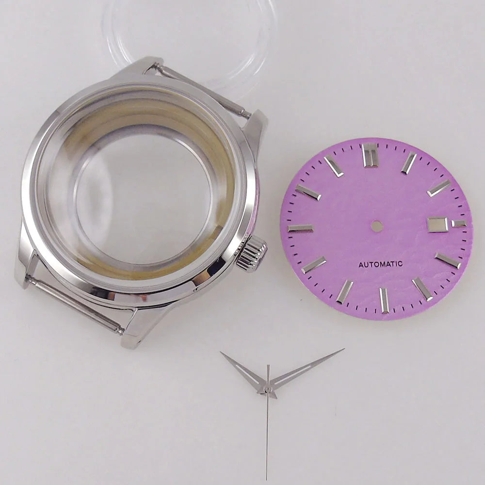 40mm Watch Case Double Bow Domed Sapphire Crystal for GS NH35 NH36 Movement