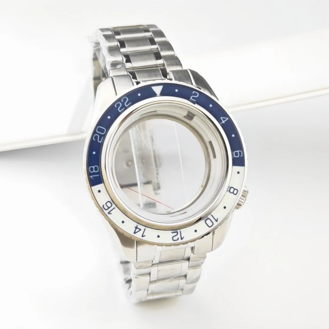 44mm 316L Watch Cases With Green Luminous Bezel for NH34/NH35/NH36/4R35A/4R36A