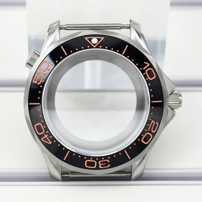 41mm Steel Watch Case Sapphire for Seamaster 300 NH35 NH36 NH38 Transparent Back
