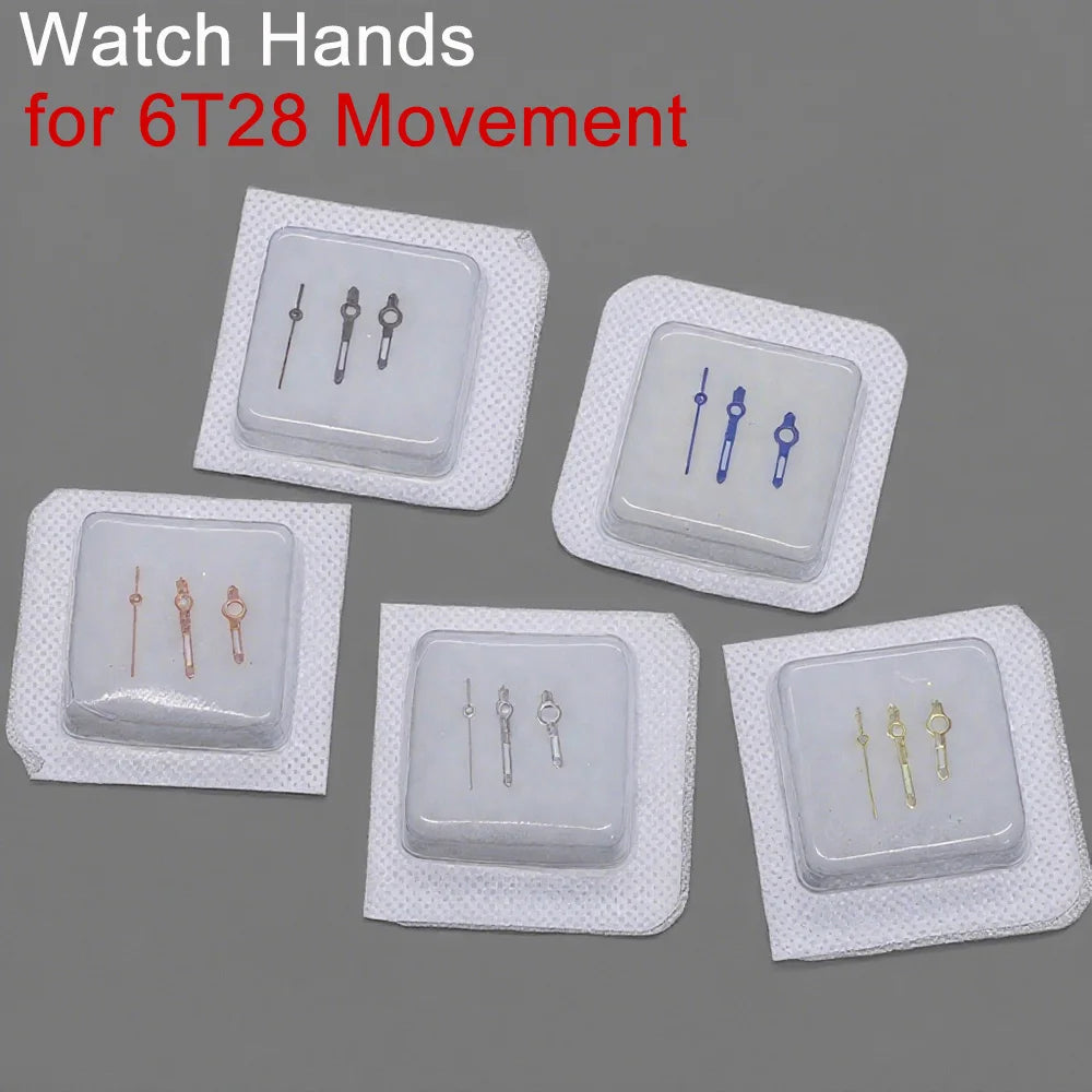 Multicolor Watch Hands Pointers for 6T28 Movement Modified with Luminous