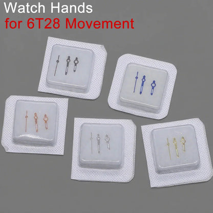 Multicolor Watch Hands Pointers for 6T28 Movement Modified with Luminous