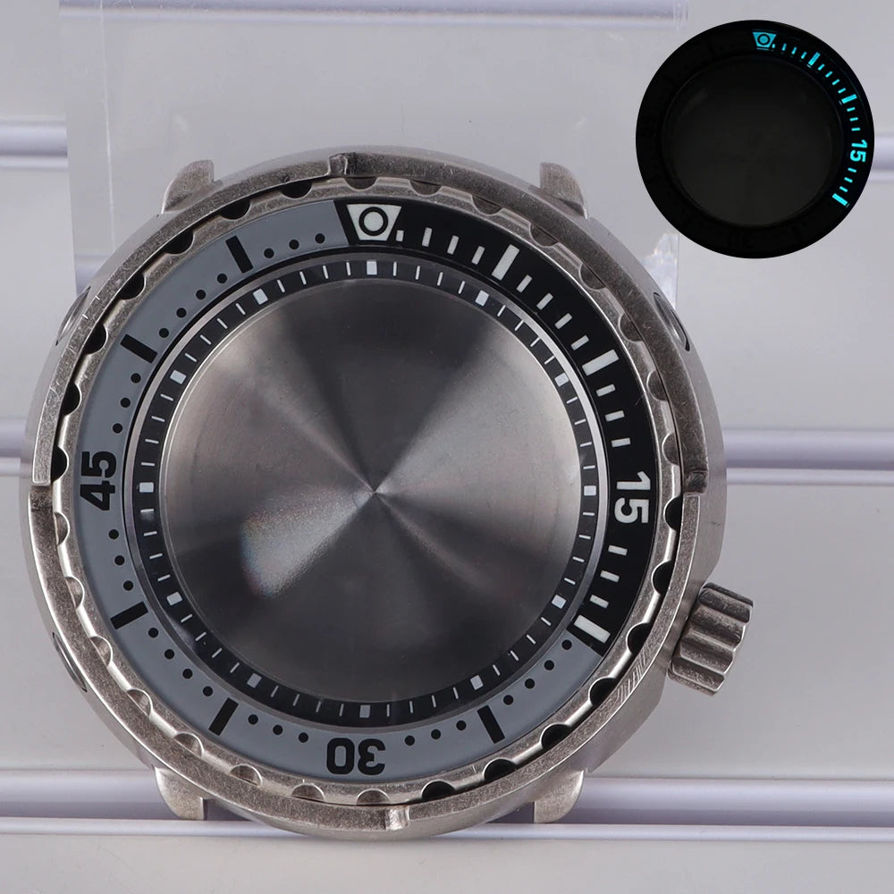 47mm Watch Case Sapphire Crystal For NH35/36 NH38 Modified Tuna Canned C3 Bezel