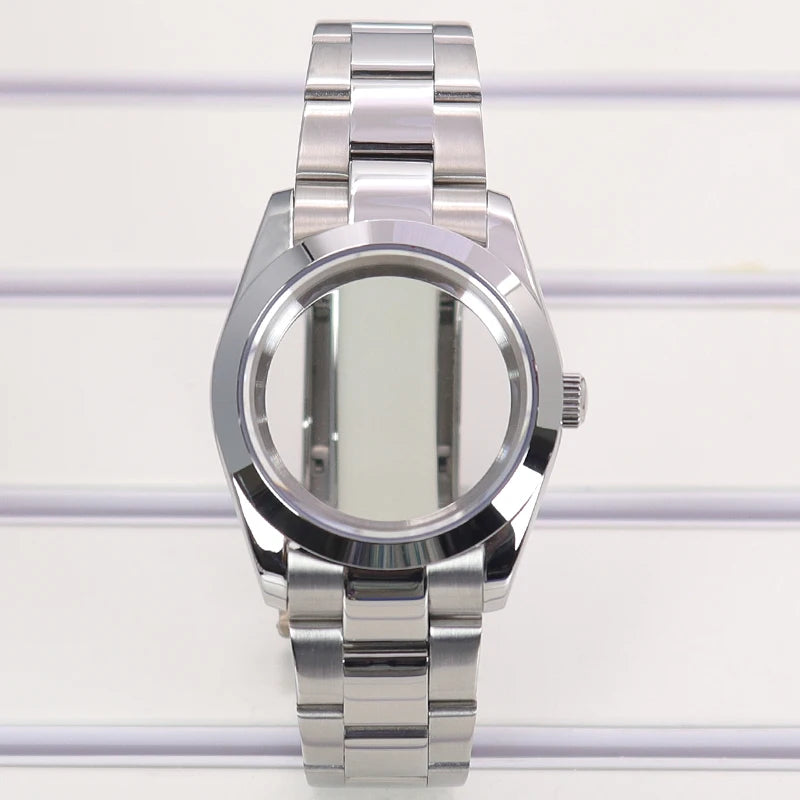 36/39mm Fluted Bezel Watch Case Sapphire Glass Fit NH35 NH36 NH38 Miyota 8215