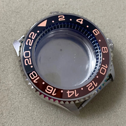 41.5MM Watch Case with Black Chapter Ring+Bezel SKX007 Set for NH35/NH36/4R