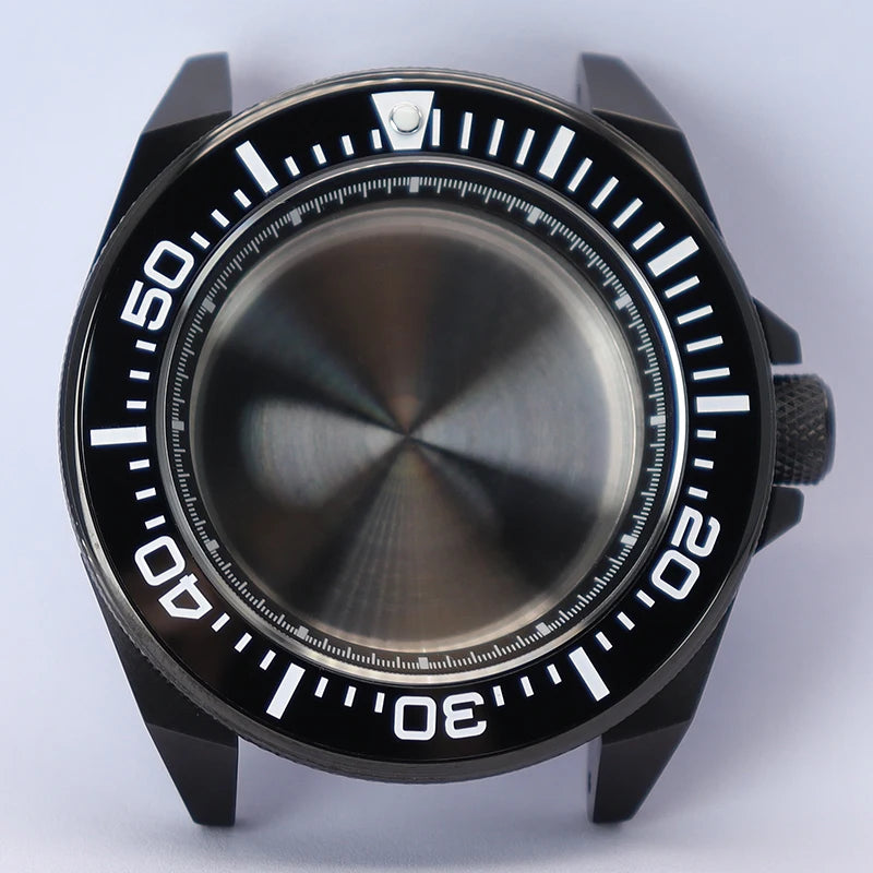 43.8mm Modified Samurai Diving Watch Case Sapphire Glass For NH35 NH36 NH38 4R36
