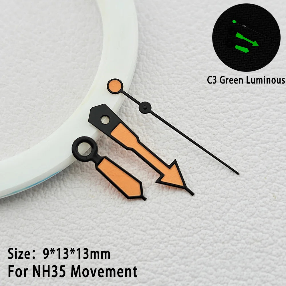 Watch Hands C3 Green Luminous Multi Color Suitable For NH34 NH35 Movement
