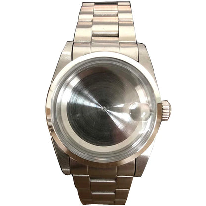 36mm Watch Case+Watch Strap Acrylic Glass Steel Case Watchband for NH35/NH36/4R