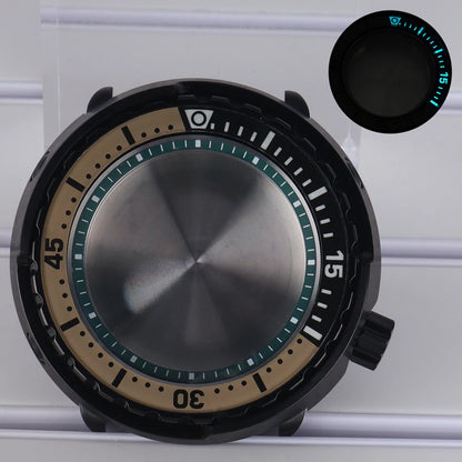 47mm Watch Case Sapphire Crystal For NH35/36 NH38 Modified Tuna Canned C3 Bezel