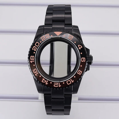 40mm Watch Case PVD Strap Sapphire For NH35 NH36 NH34 ETA 2824 8215 GMT SUB