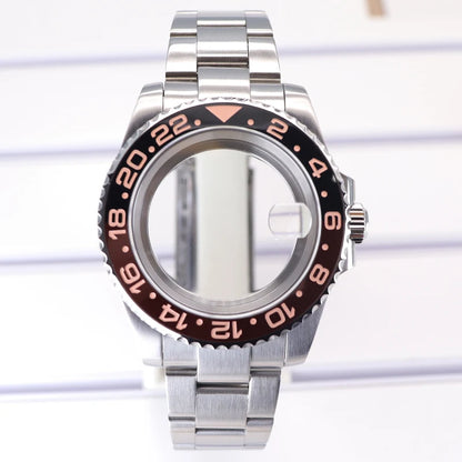 Silver 40mm Diver Case Sapphire  For NH35 NH36 NH34 NH38 Miyota 8215 Eta 2824