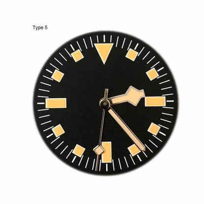 28.5mm Green Luminous Watch Dial + Watch Hands for NH35 NH36 Movement Modified