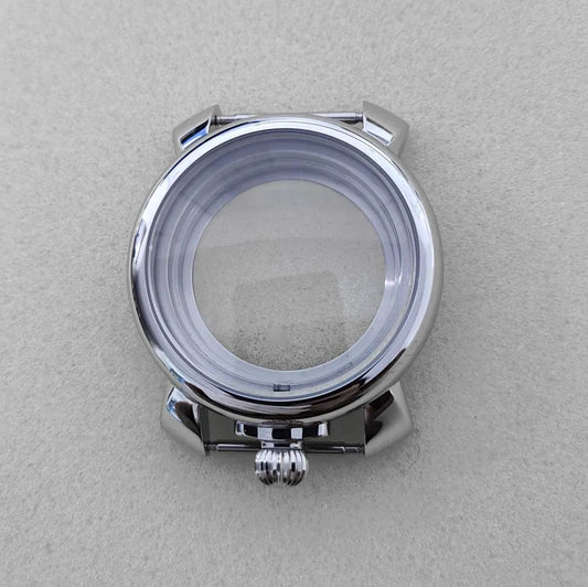 40MM Stainless Steel Mineral Glass Watch Case for NH35 NH36 Movement Crown@12