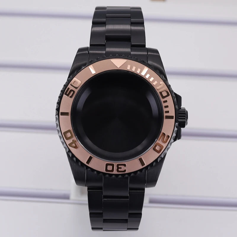 40mm Watch Case PVD Strap Sapphire For NH35 NH36 NH34 ETA 2824 8215 GMT SUB