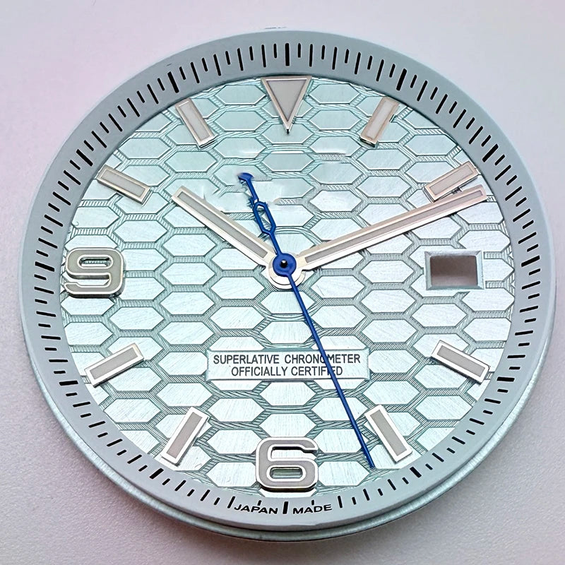 39.5mm Land-Dwellwe Steel Watch Case+Strap Sapphire Glass 33.8mm Dial Fit NH35