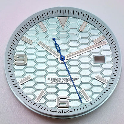 39.5mm Land-Dwellwe Steel Watch Case+Strap Sapphire Glass 33.8mm Dial Fit NH35