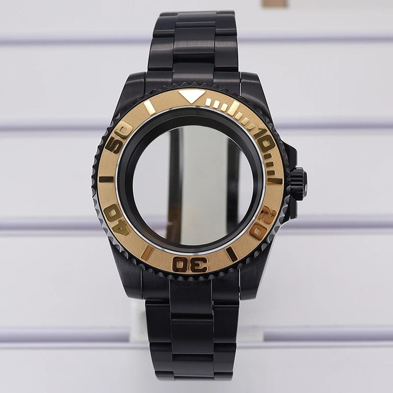 40mm Watch Case PVD Strap Sapphire For NH35 NH36 NH34 ETA 2824 8215 GMT SUB