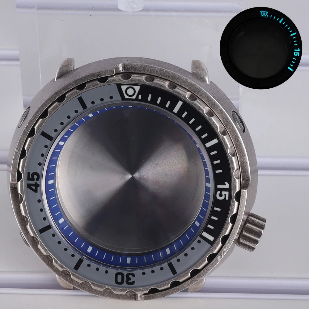 47mm Steel Watch Case C3 Bezel For NH35 NH36 NH38 Tuna Can Mod 200M Waterproof