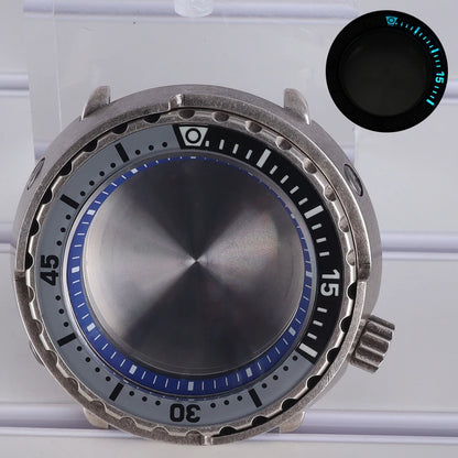 47mm Watch Case Sapphire Crystal For NH35/36 NH38 Modified Tuna Canned C3 Bezel