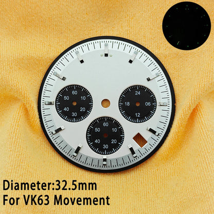 39.7mm Case 20mm Strap for VK63 Watch Head Silver Black Assembled Case Moon Case