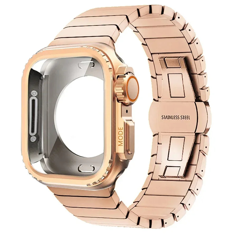 Steel Case+Strap for Apple Watch Metal Band Protective Shell  Series 10 9 8