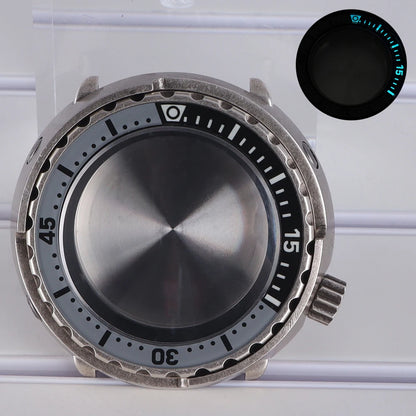 47mm Watch Case Sapphire Crystal For NH35/36 NH38 Modified Tuna Canned C3 Bezel