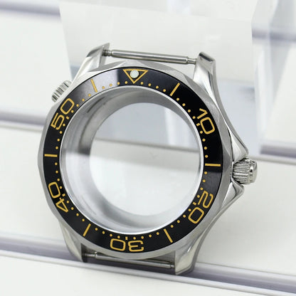 41mm Steel Watch Case Sapphire for Seamaster 300 NH35 NH36 NH38 Transparent Back