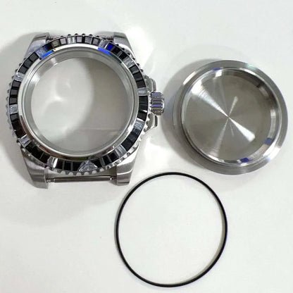 40mm Watch Case for NH35 NH36 Crystal Bezel Solid/Clear Bottom Sapphire Glass