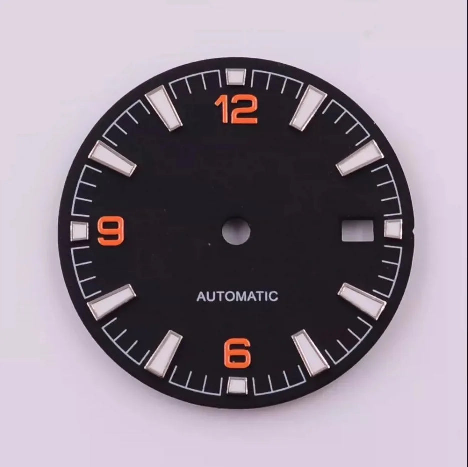 31mm 6 9 12 Digital Multicolor Watch Dial Green Luminous for NH35 Modified