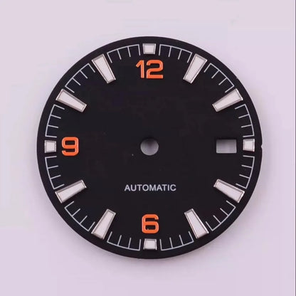 31mm 6 9 12 Digital Multicolor Watch Dial Green Luminous for NH35 Modified