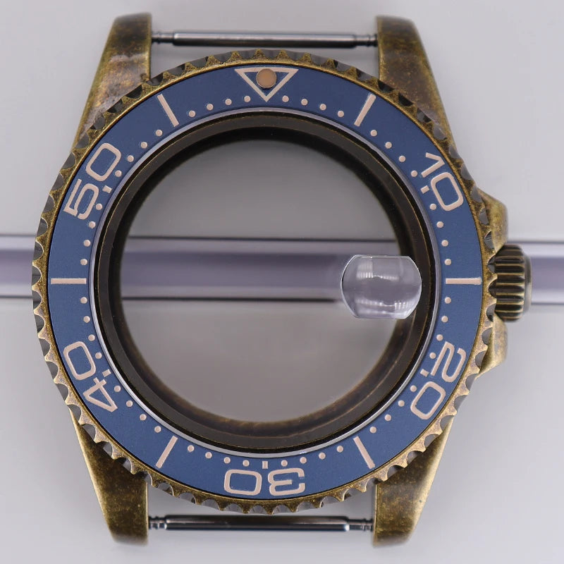 Bronze 40mm Watch Case Ceramic Bezel For SUB NH35/36/34/38/70 Sapphire Glass