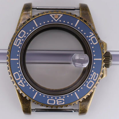 Bronze 40mm Watch Case Ceramic Bezel For SUB NH35/36/34/38/70 Sapphire Glass
