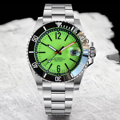 40mm Luminous Dial Date Window Sapphire Glass with Insert Bezel for NH35