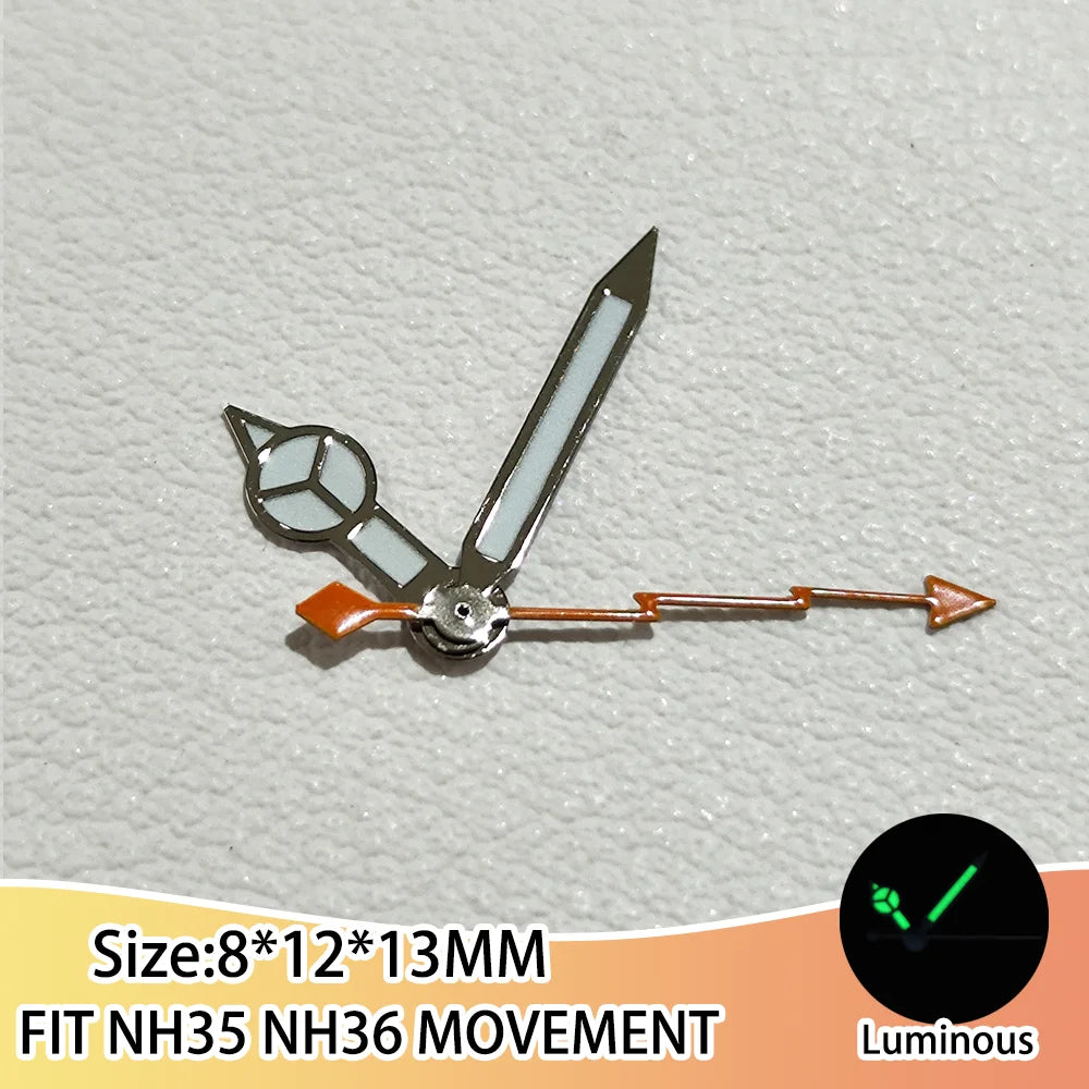 Green Luminous Watch Hands Pointers Suitable for NH35 NH36 Movement Modified