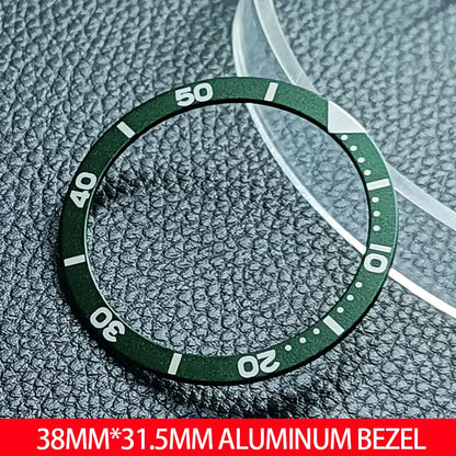 Flat Luminous aluminum Bezel Insert 38mm*31.5mm Replacement Watch Parts Accessories