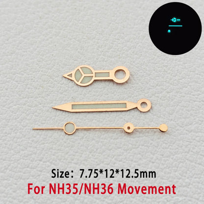 Modified BGW9 Blue Luminous GMT Watch Hands For NH34 NH35 NH36  Movement