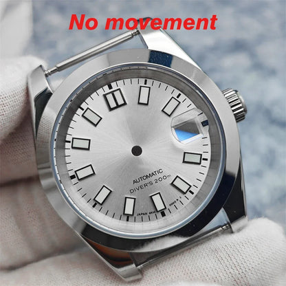 39mm Steel Watch Case Transparent Bottom with Sapphire Glass for NH35/NH36