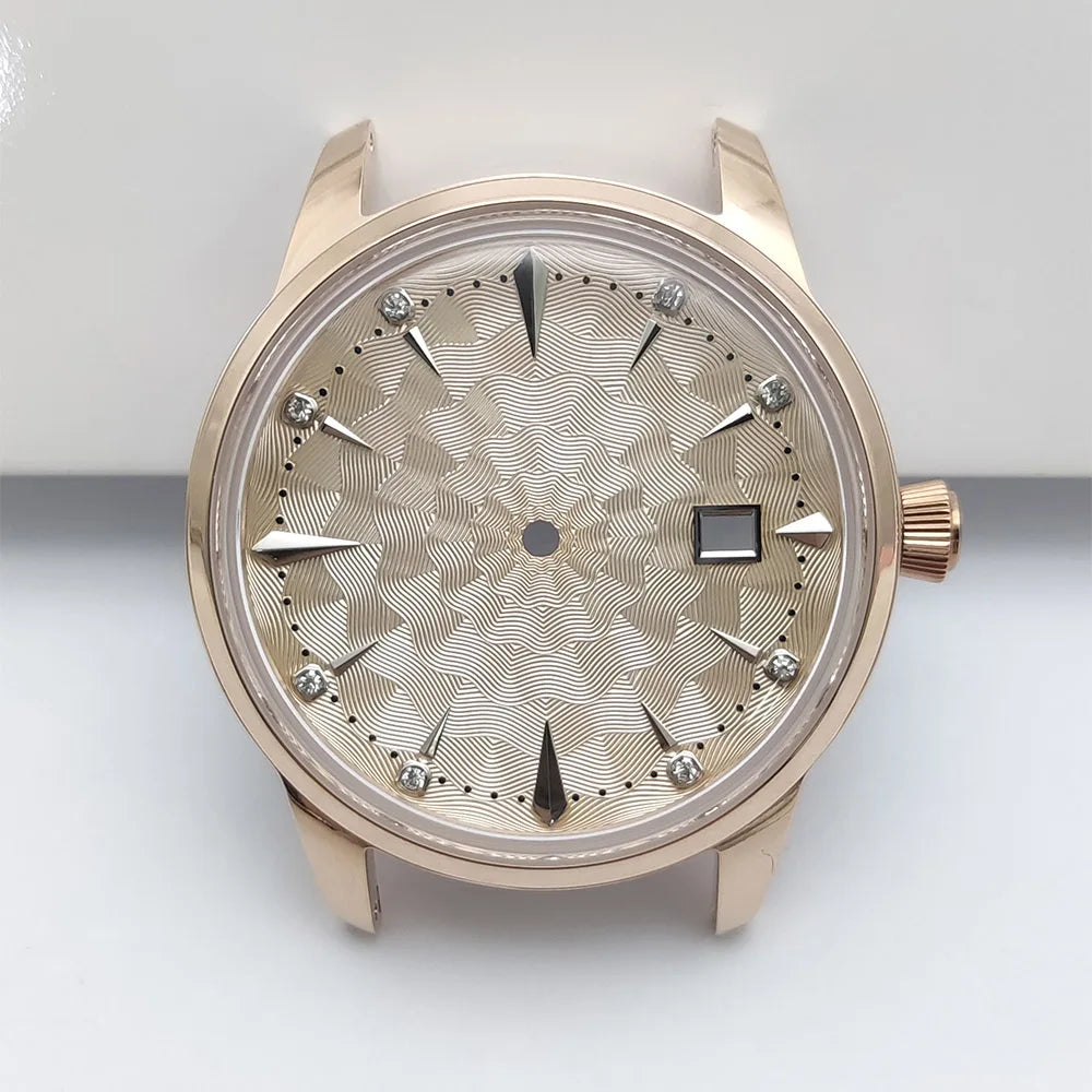 40mm Watch Case 35mm Dial Set Diamond Scale 20mm Strap Cocktail Watch for NH35