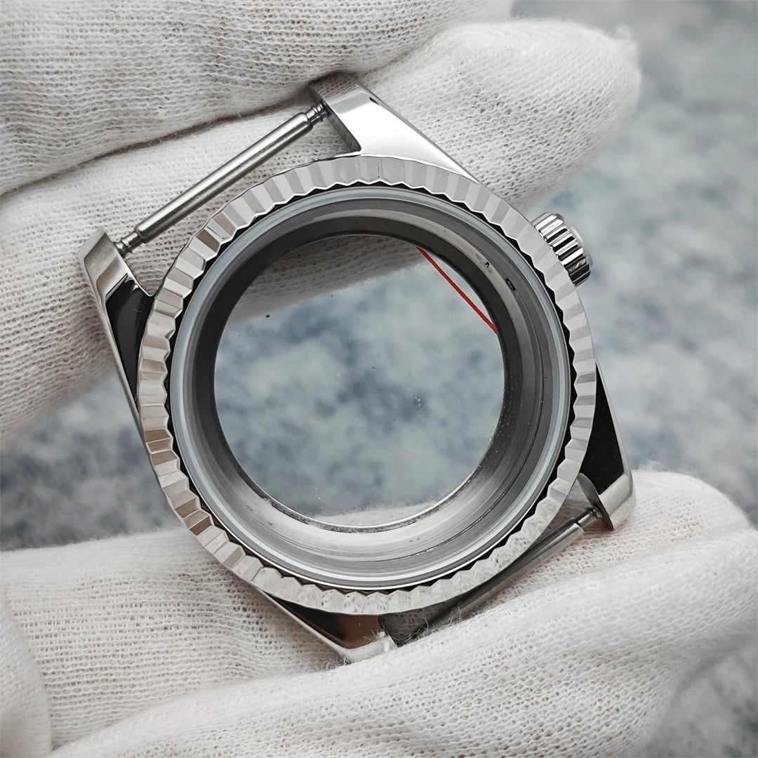 36mm Toothed Ring Stainless Steel Watch Case Sapphire Glass for NH35/NH36/4R
