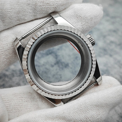 36mm Toothed Ring Stainless Steel Watch Case Sapphire Glass for NH35/NH36/4R