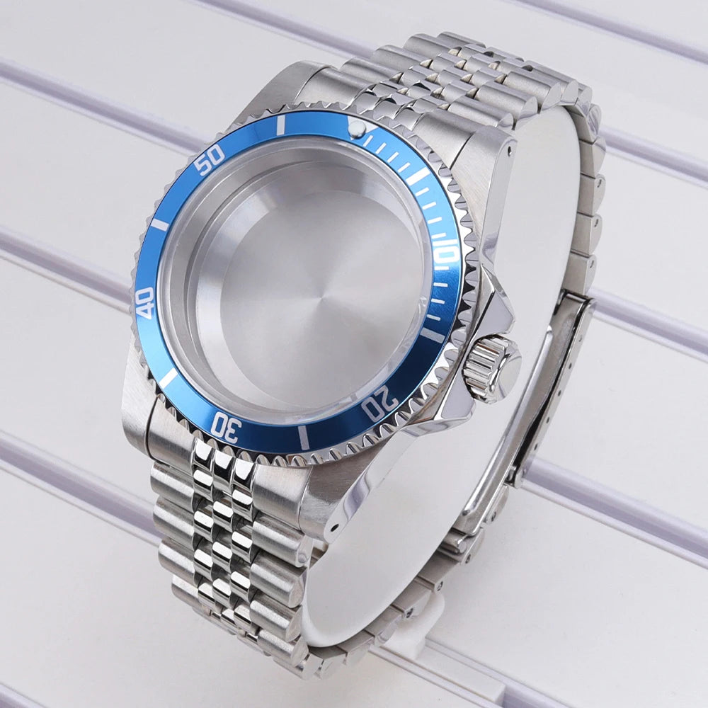 38mm Diving Steel Watch Case Sapphire For NH35 NH36 NH34/38 NH70 For Retro SUB