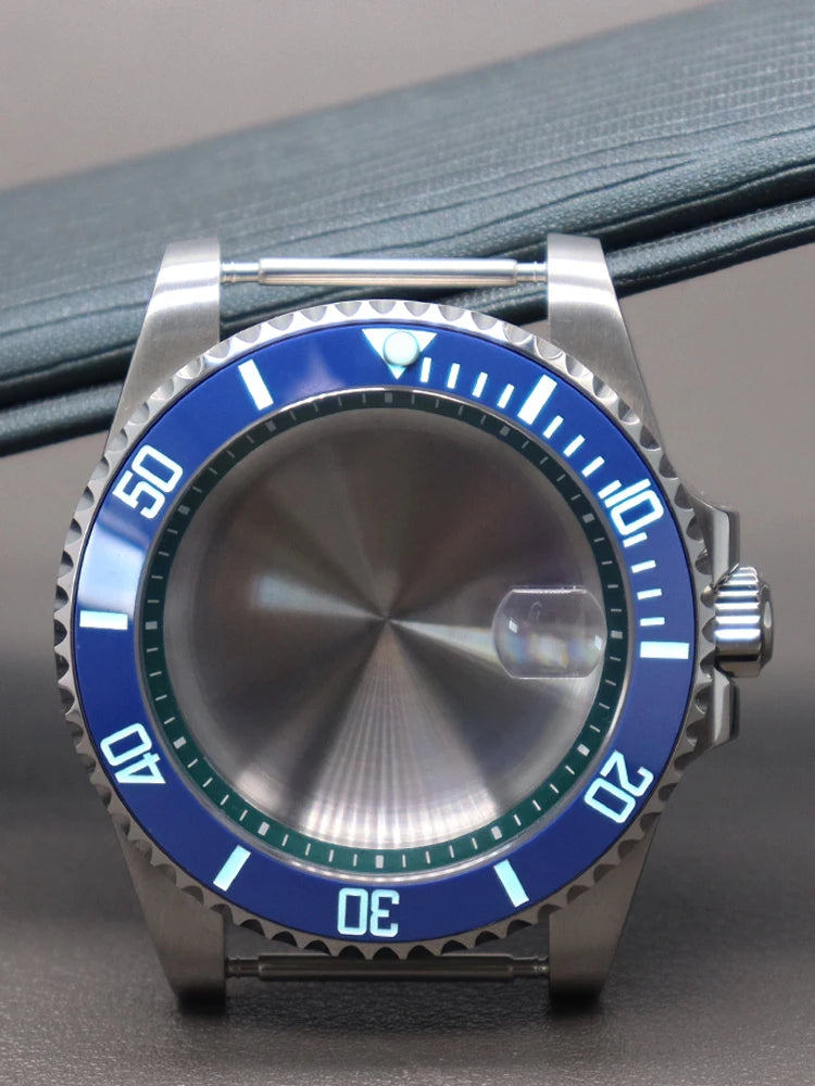 Diver 40mm Watch Case Sapphire For Nh34 Nh35 Nh36 Luminous SUB Ceramic Bezel