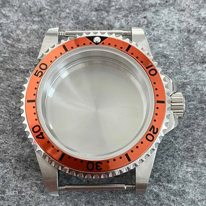 39.5mm Steel Watch Case Retro Flat Mirror Case Sapphire Crystal Fit NH35 NH36