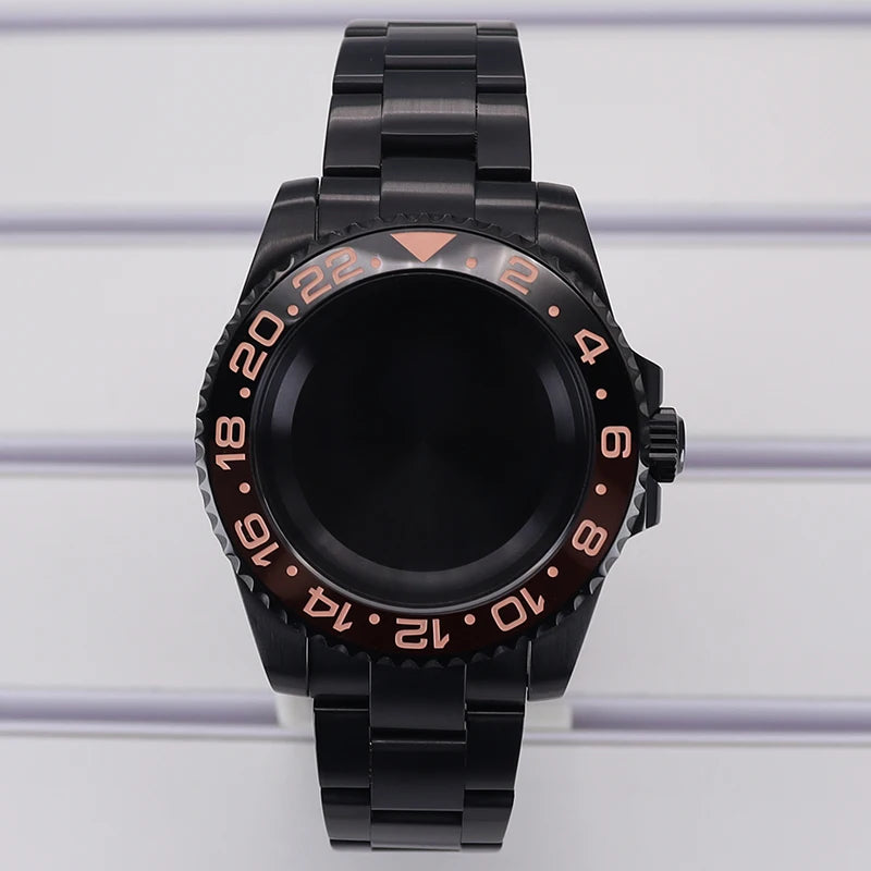 40mm Watch Case PVD Strap Sapphire For NH35 NH36 NH34 ETA 2824 8215 GMT SUB
