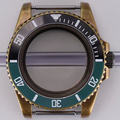 40mm Bronze SUB Watch Case Bezel For NH35/36 GMT NH34/38 4R36 Sapphire Crystal